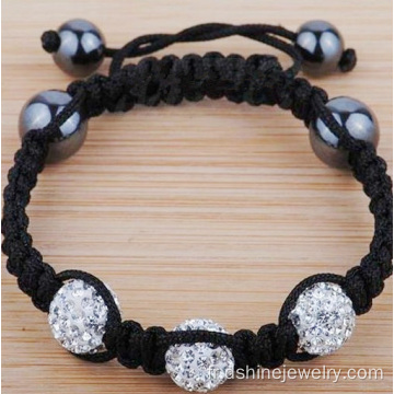 Bracelets réglables côté Lady argent cristal Shamballa